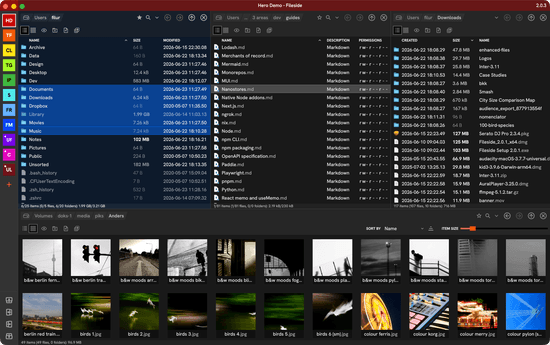 Laptop showing Fileside running